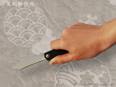 UK025　肥後守ナイフ 特別手作り鍛造 黒鞘