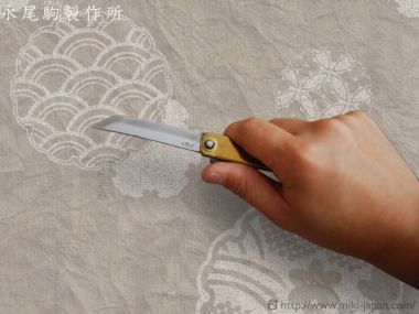 UK015　肥後守ナイフ 剣型 真鍮鞘